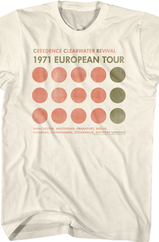 1971 European Tour Creedence Clearwater Revival T-Shirt