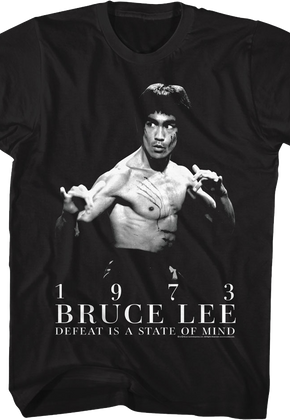 1973 Defeat Is A State Of Mind Bruce Lee T-Shirt