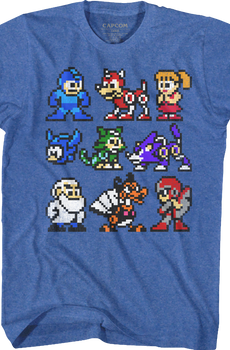 8-Bit Cast Mega Man T-Shirt
