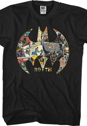 80th Anniversary Bat Symbol Collage Batman T-Shirt