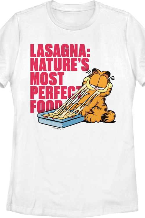 Womens Lasagna Nature's Most Perfect Food Garfield Shirtmain product image