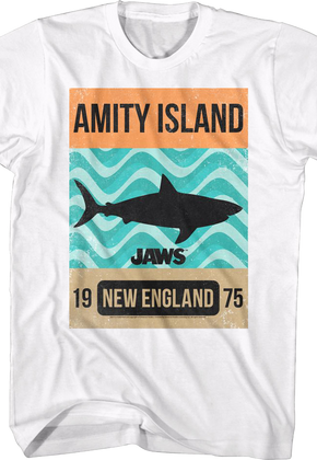 Amity Island Shark Waves Jaws T-Shirt