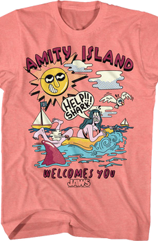 Amity Island Welcomes You Illustration Jaws T-Shirt