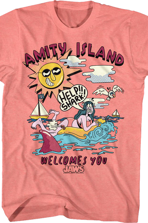 Amity Island Welcomes You Illustration Jaws T-Shirtmain product image