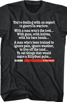 An Expert In Guerrilla Warfare Rambo T-Shirt