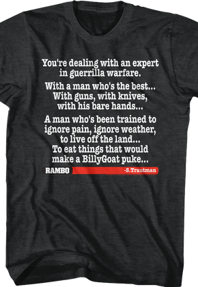 An Expert In Guerrilla Warfare Rambo T-Shirt