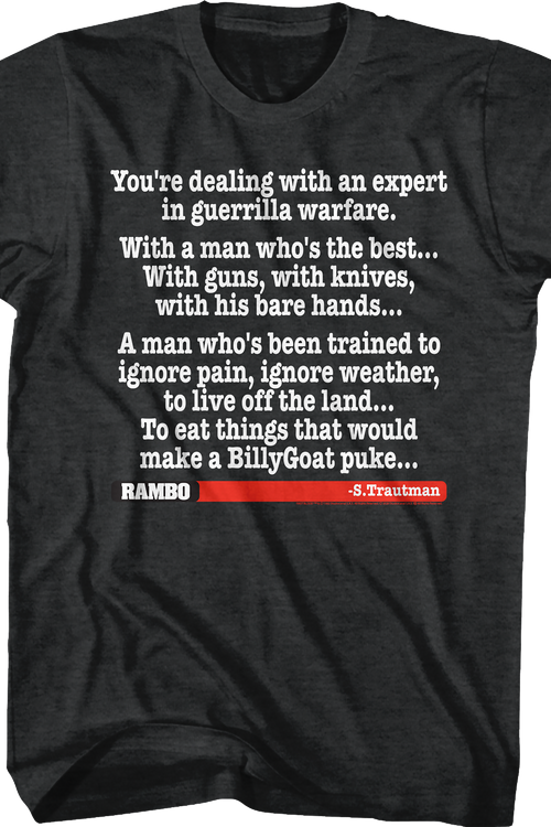 An Expert In Guerrilla Warfare Rambo T-Shirtmain product image