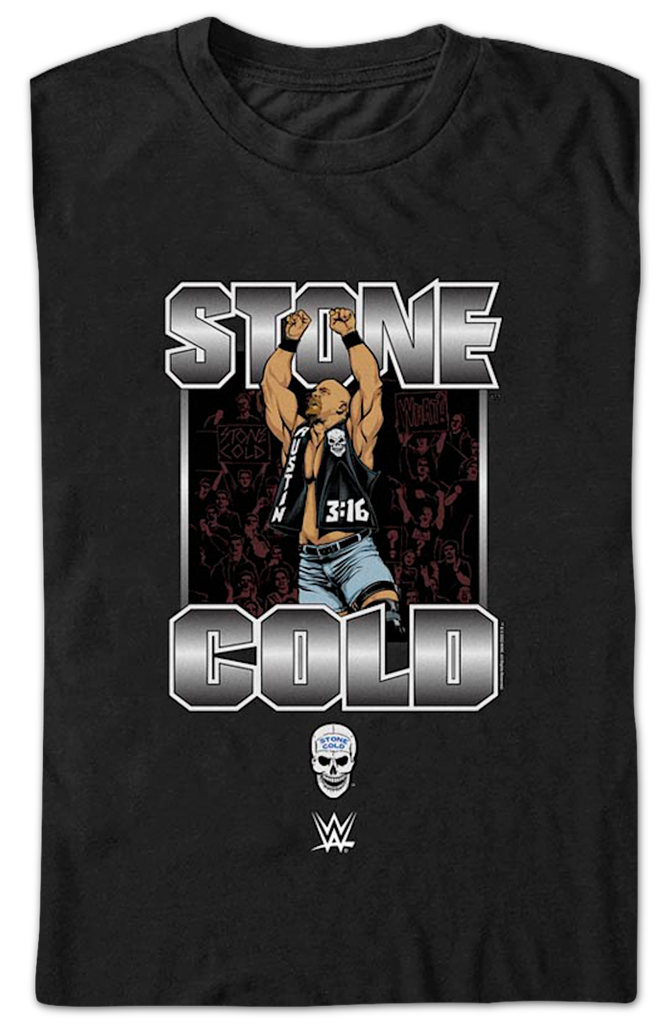 T-shirt Rétro Stone Cold Steve Austin WWE WWF - Neuf (fait Sur Commande), Coton