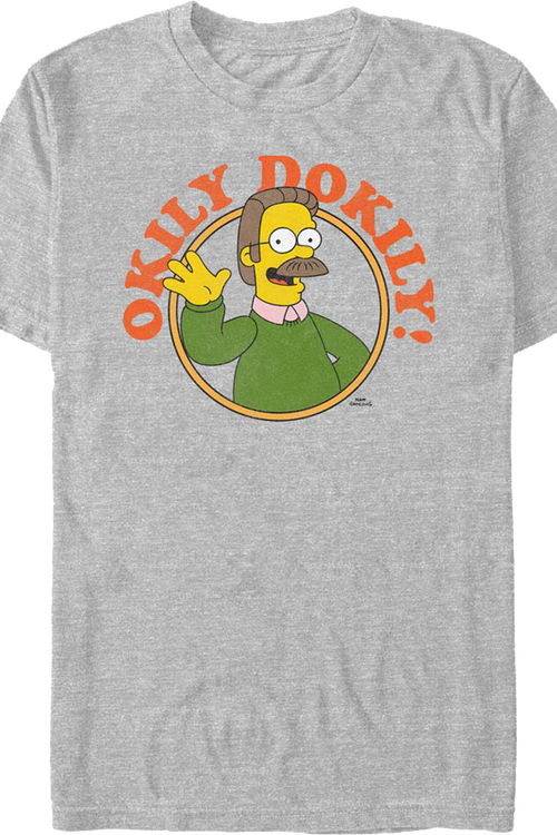 Athletic Heather Ned Flanders Okily Dokily Simpsons T-Shirtmain product image