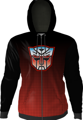 Icon Fade Activewear Autobot Transformers Premium Zippered Hooded Jacket