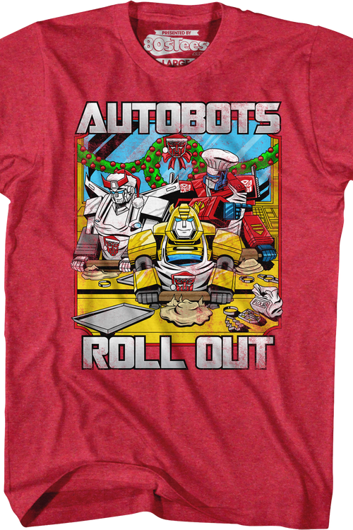Autobots Roll Out Red Transformers Christmas T-Shirtmain product image