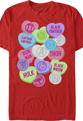 Avengers Candy Hearts Marvel Comics T-Shirt