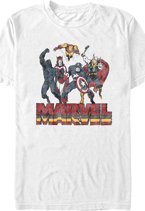 Avengers Fighting Poses Marvel Comics T-Shirt