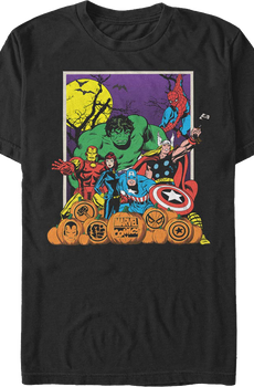 Avengers Halloween Pumpkin Patch Marvel Comics T-Shirt