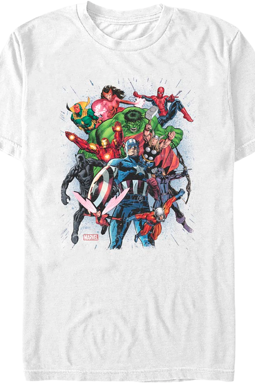 Avengers Team Action Poses Marvel Comics T-Shirtmain product image