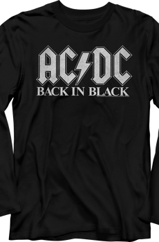 Back In Black ACDC Long Sleeve Shirt