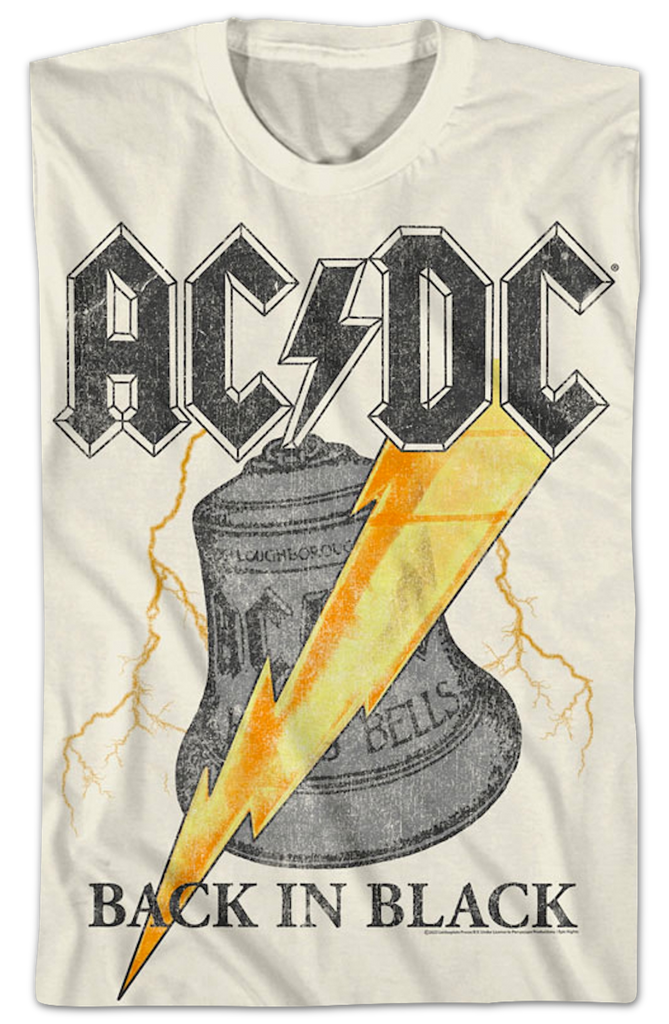 Back In Black Hells Bells Lightning Bolts Acdc Shirt