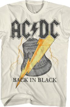Back In Black Hells Bells Lightning Bolts ACDC Shirt