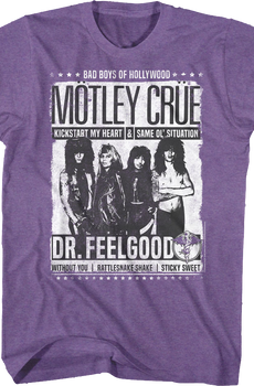 Bad Boys Of Hollywood Poster Motley Crue T-Shirt