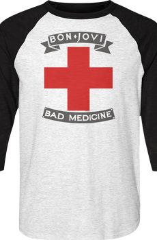 Bad Medicine Bon Jovi Raglan Baseball Shirt