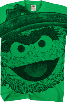 Big Print Oscar The Grouch Sesame Street T-Shirt