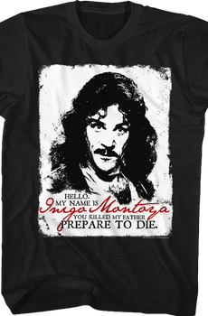 Black and White Inigo Montoya Princess Bride T-Shirt
