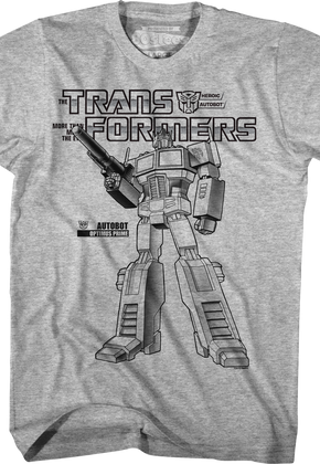 Black and White Optimus Prime Transformers T-Shirt