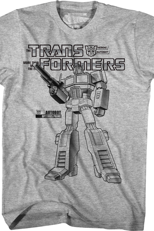 Black and White Optimus Prime Transformers T-Shirtmain product image