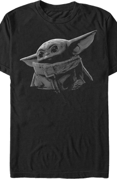 Black And White The Child Star Wars The Mandalorian T-Shirt