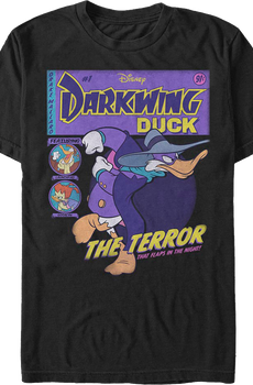 Black Comic Book Cover Darkwing Duck T-Shirt
