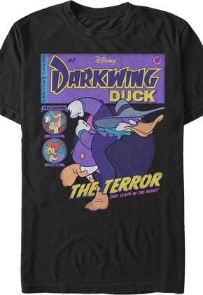 Black Comic Book Cover Darkwing Duck T-Shirt