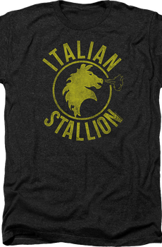 Black Heather Italian Stallion Logo Rocky T-Shirt