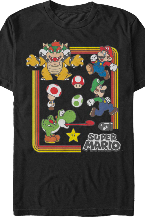 Black Nintendo Characters Super Mario Bros. T-Shirtmain product image
