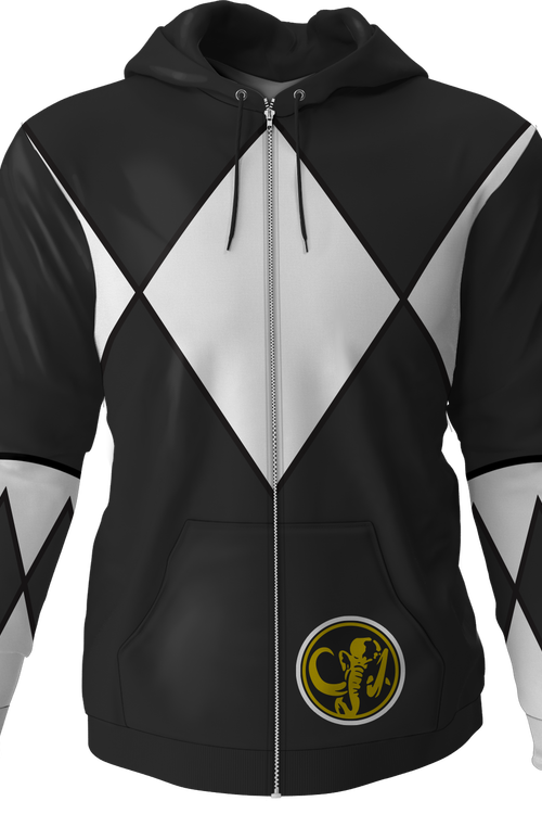 Black Ranger Mighty Morphin Power Rangers Costume Hoodiemain product image