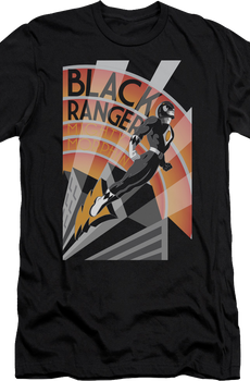 Black Ranger Poster Mighty Morphin Power Rangers T-Shirt