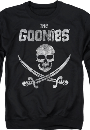 Black Vintage Skull & Crossed Swords Goonies Sweatshirt