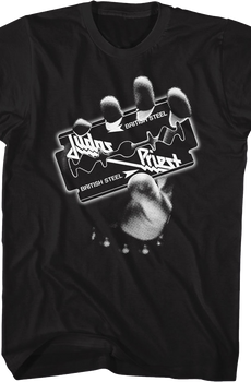 Black & White British Steel Judas Priest T-Shirt