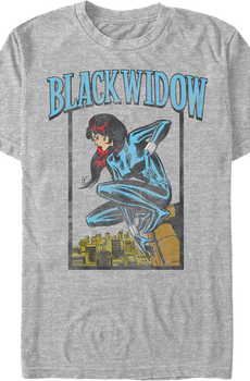 Black Widow Crouching Pose Marvel Comics T-Shirt