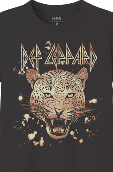 Bleached Leopard Def Leppard Crop Top