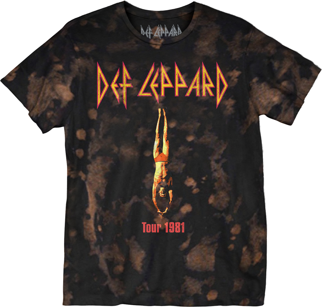 Bleached Tie Dye Tour 1981 Def Leppard T-Shirt - Main Image