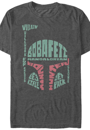Boba Fett Descriptive Helmet Star Wars T-Shirt