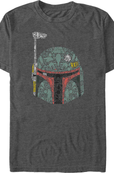 Boba Fett Helmet Collage Star Wars T-Shirt