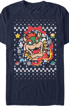 Bowser Ugly Faux Knit Super Mario Bros. T-Shirt