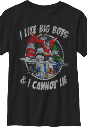 Boys Youth I Like Big Bots & I Cannot Lie Voltron Shirt