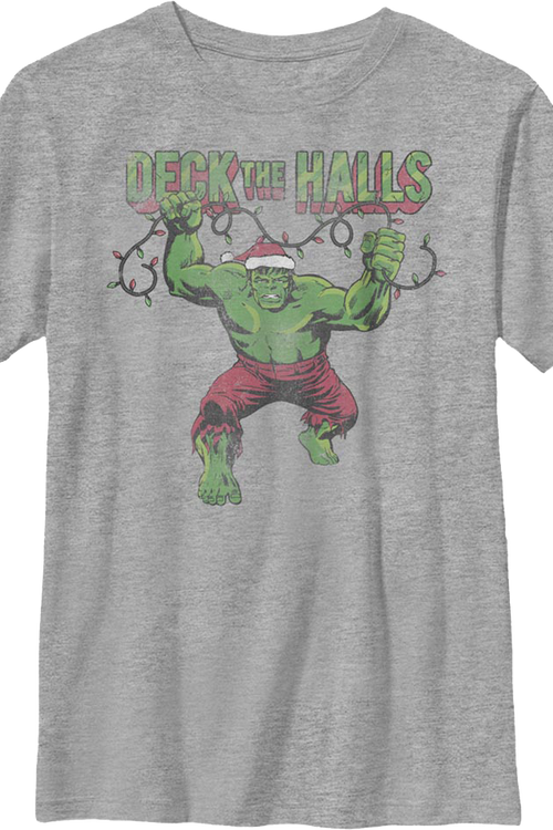 Boys Youth Incredible Hulk Deck The Halls Marvel Comics Shirtmain product image