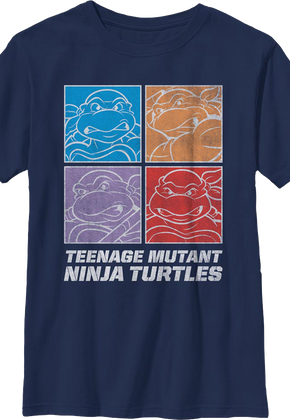 Boys Youth Square Outlines Teenage Mutant Ninja Turtles Shirt