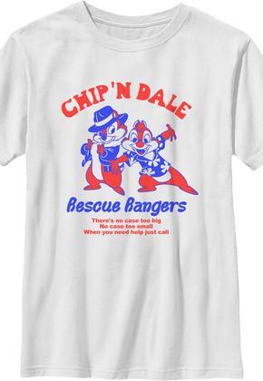 Boys Youth There's No Case Too Big Chip 'n Dale Rescue Rangers Shirt