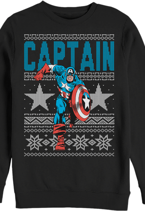 Captain America Faux Ugly Christmas Sweater