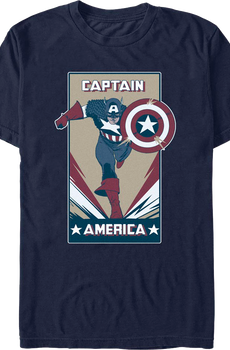 Captain America Graphic Poster Marvel Comics T-Shirt