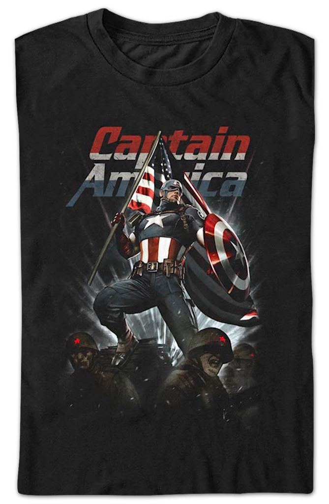 T-Shirt Marvel Captain America - Bouclier Avengers, Style Comic Officiel